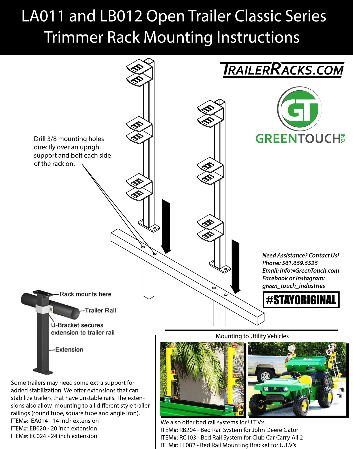 Classic Series 2-Place Trimmer Rack for Open Trailers