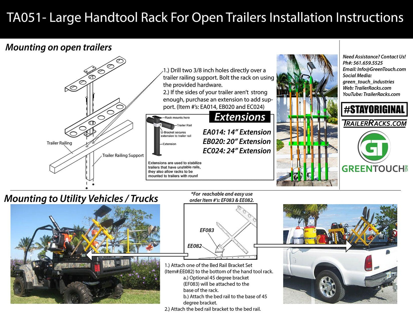 Scratch & Dent | Classic Series Hand Tool Rack for Open Landscape Trailers