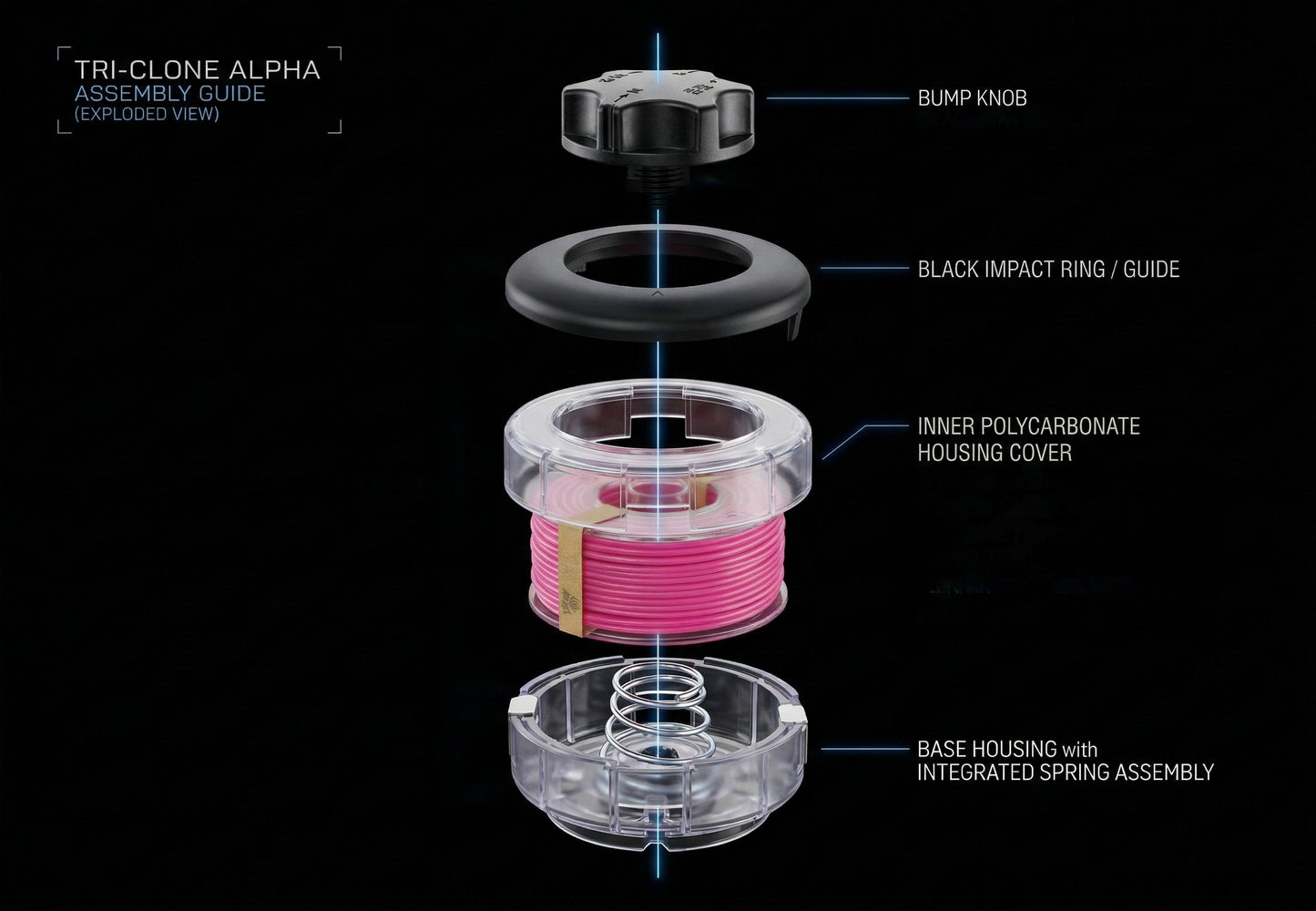 Tri-Clone Alpha | Clear-View Universal Trimmer Head | Pro-Grade Bump Feed | TCA100
