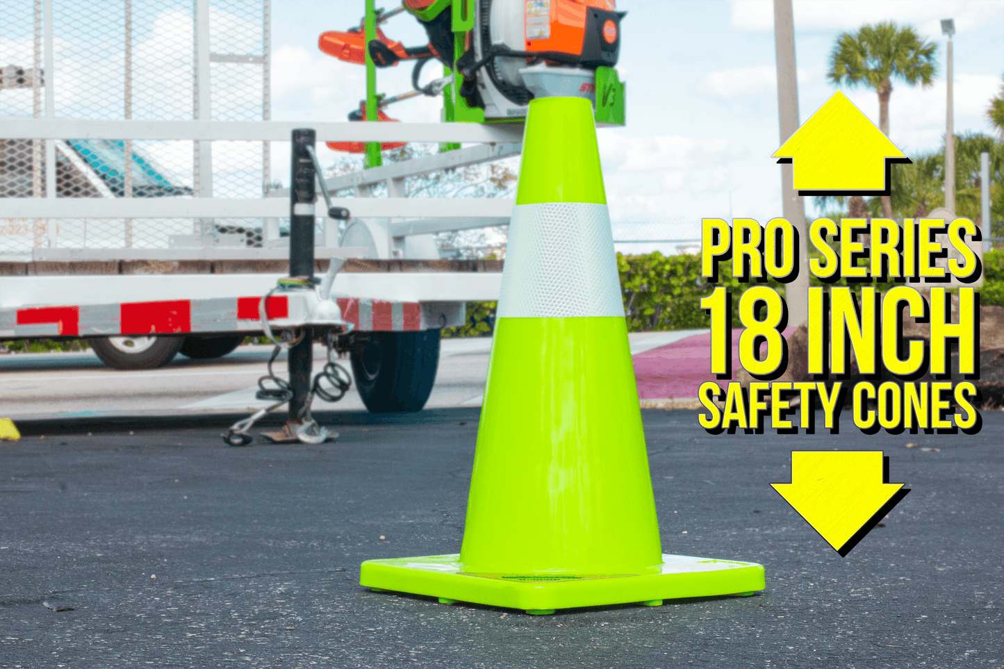 18-inch Safety Cones (3 Pack) | Pro Series | SC018 - TrailerRacks.com