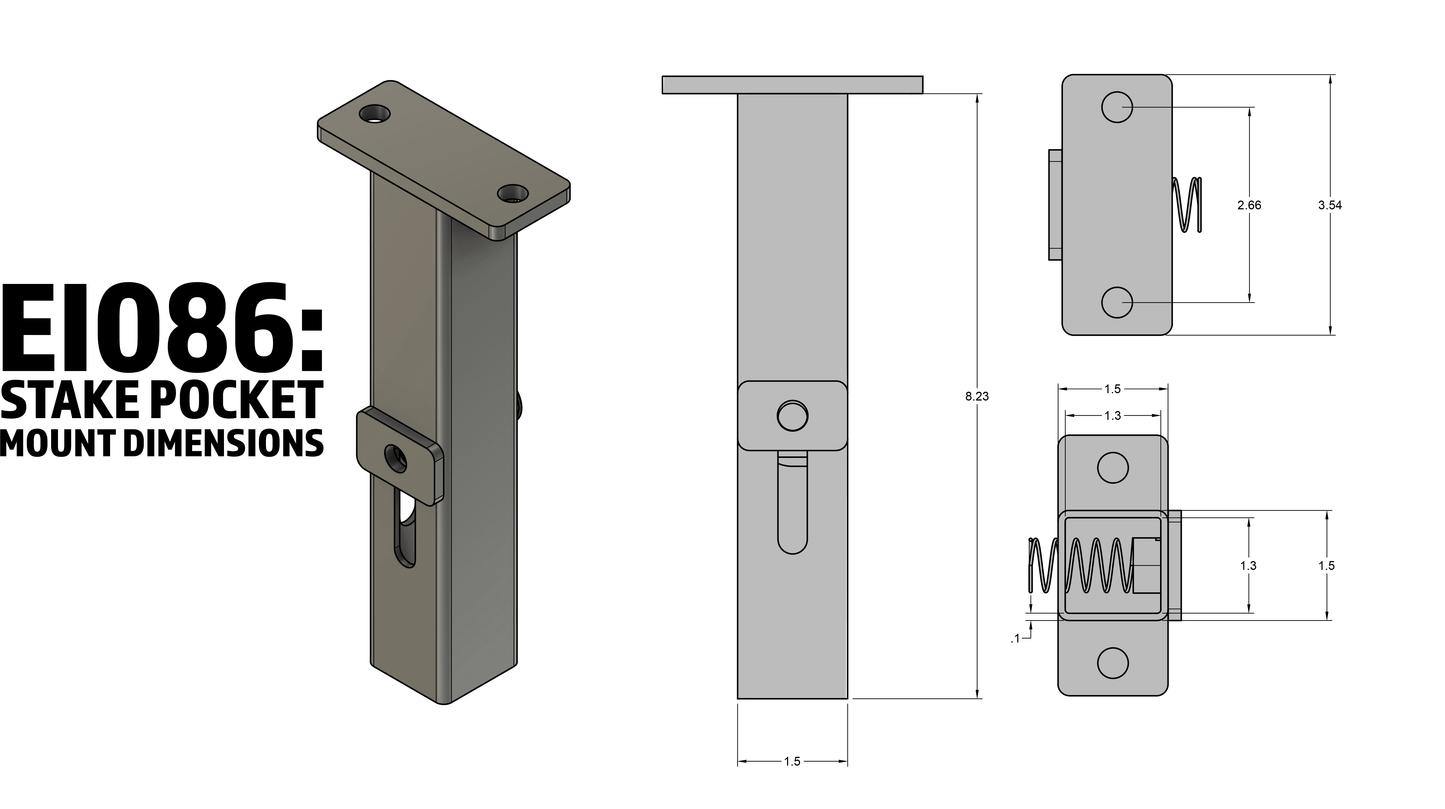 Domestic Truck Stake Pocket Mount | Universal Series | EI086 - TrailerRacks.com