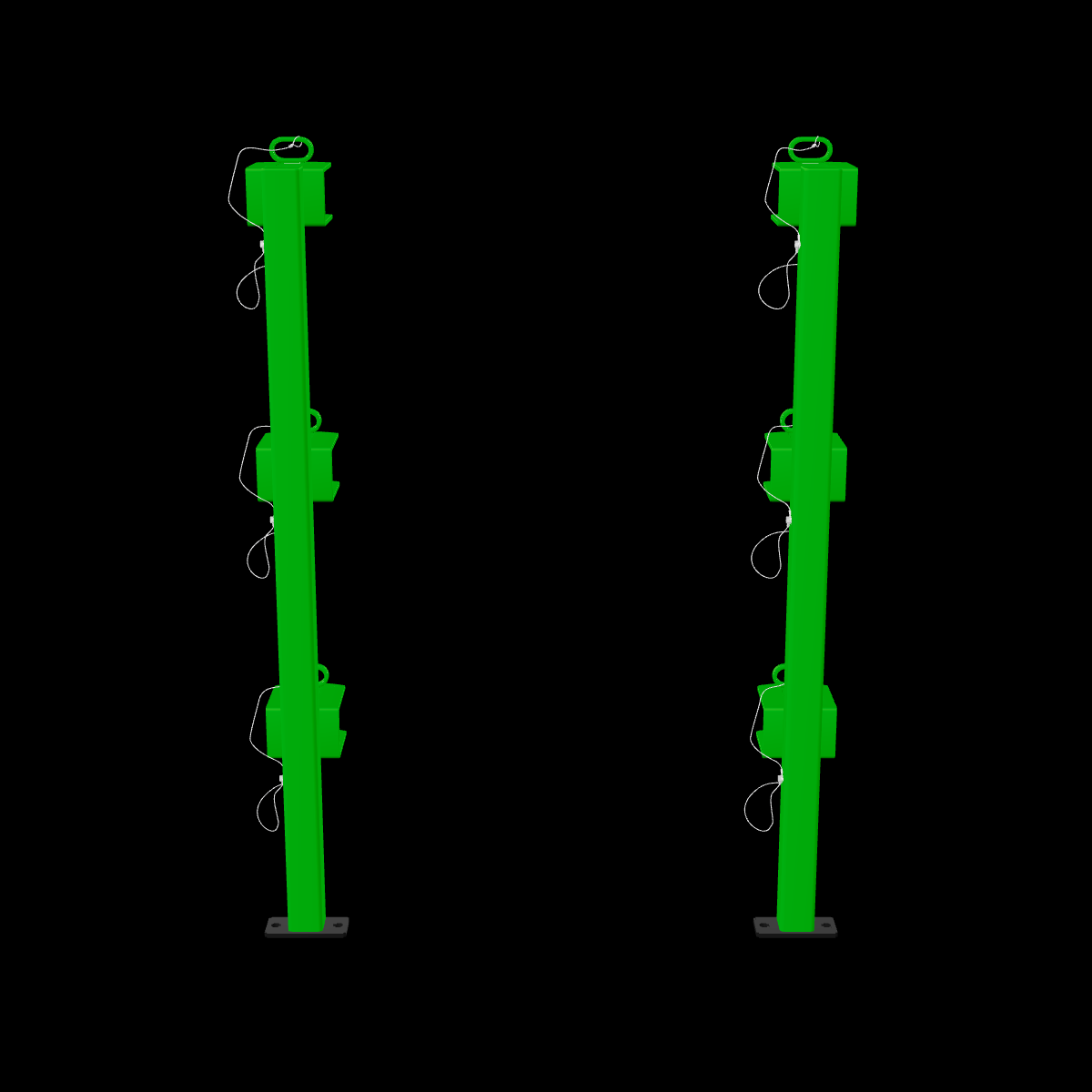 Classic Series 3-Place Trimmer Rack for Open Trailers