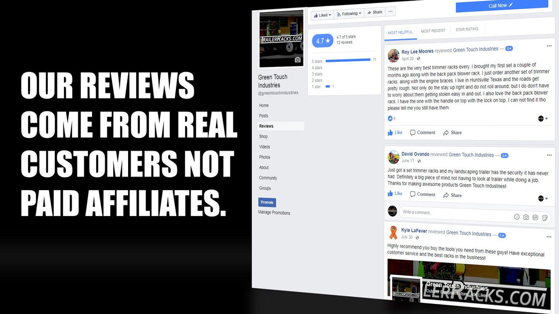 Our Customers and Family Members are Real Customers, Not Paid Affiliates - TrailerRacks.com