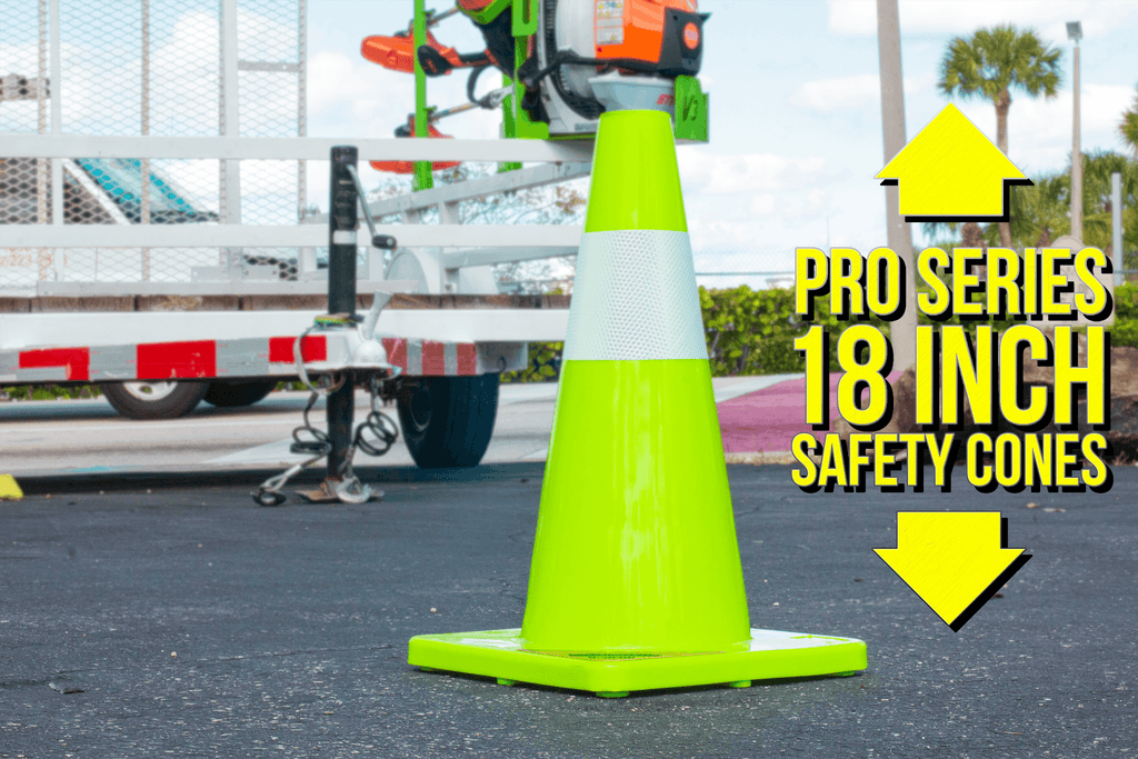 18-Inch Safety Cones 3-Pack | Green Touch
