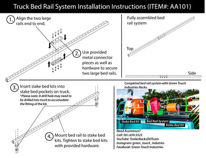 Green Touch Industries SCRATCH & DENT | Single-Side Truck Bedrail System | Universal Series | AA101-SnD - Bed Rail System ...