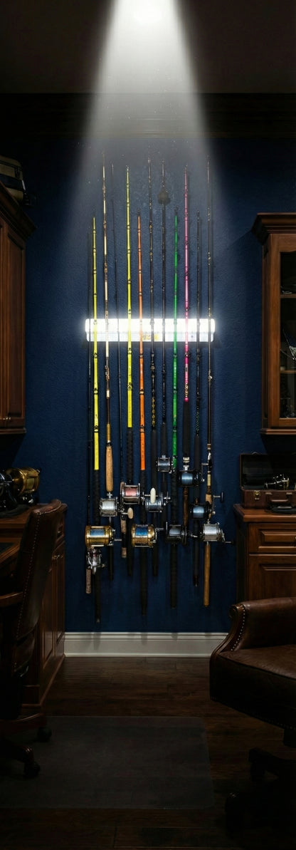 Estante para caña de pescar de montaje en pared | Serie Piraña | FB022