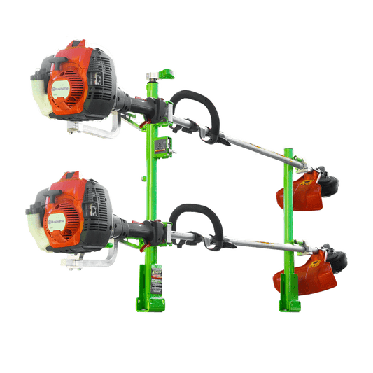 Xtreme Pro Series 2-Place Lockable Trimmer Rack | Green Touch Industries (XA102-GRE) - TrailerRacks.com