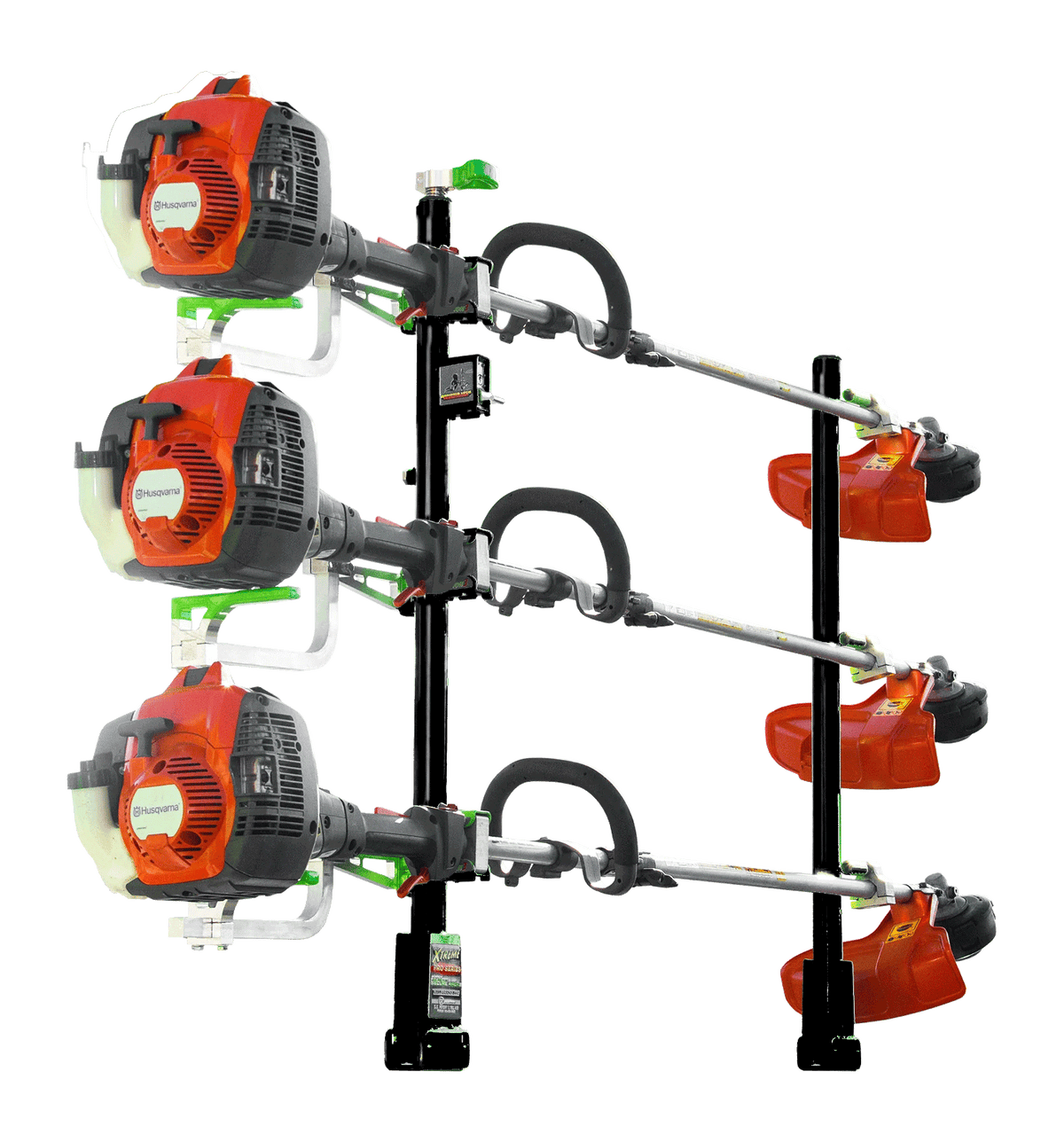 Scratch & Dent | Xtreme Pro Series 3-Place Lockable Trimmer Rack | Xtreme Pro Series (XB103-GRE-SnD) - TrailerRacks.com