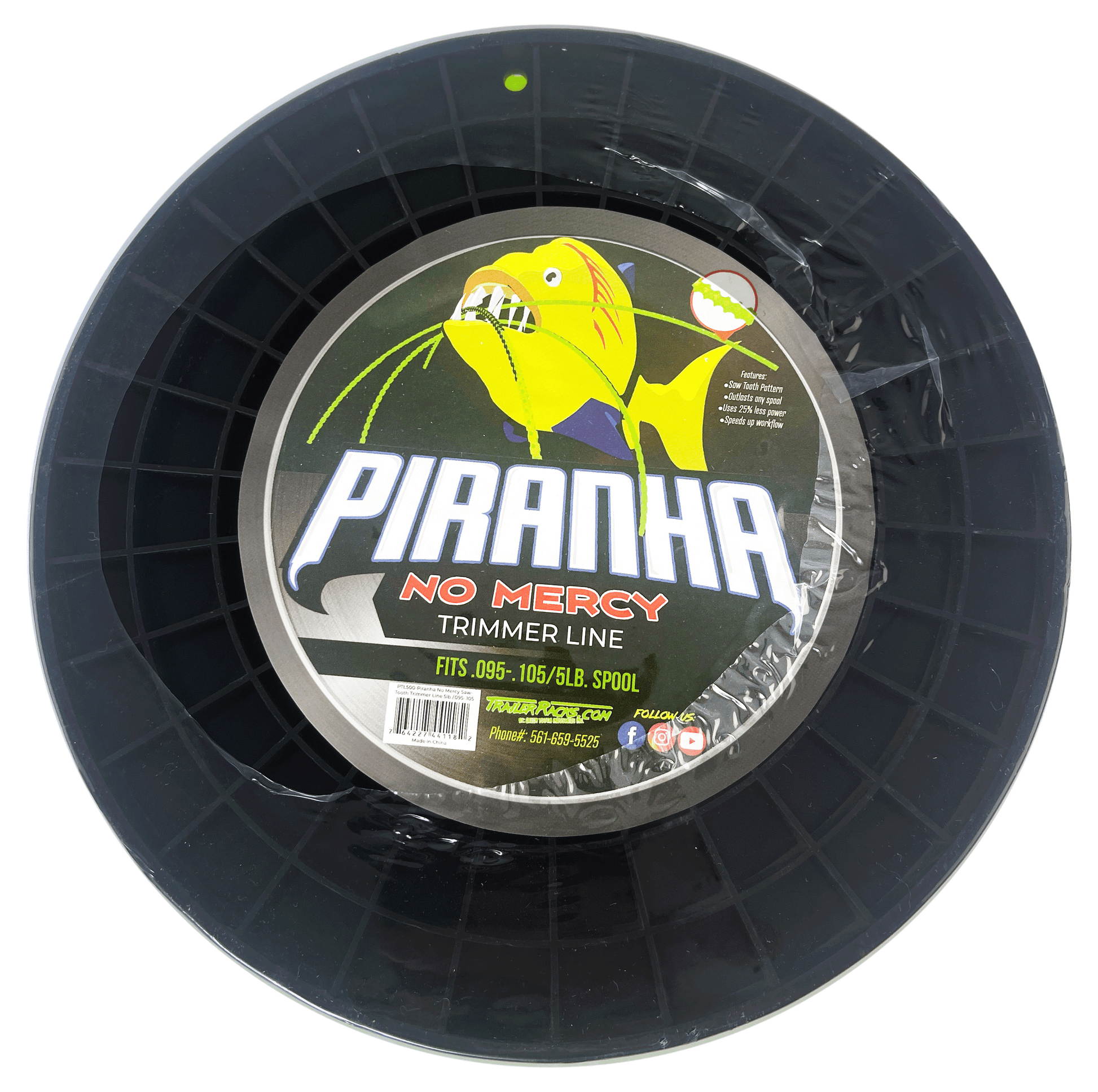 0.095-0.105 Sawtooth Trimmer Line | Piranha Series | PTL105 | 5 LB Spool - TrailerRacks.com