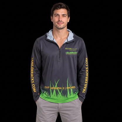 Crew Protection Skin Guard microfiber work shirt QZ100 — hood down, zip open