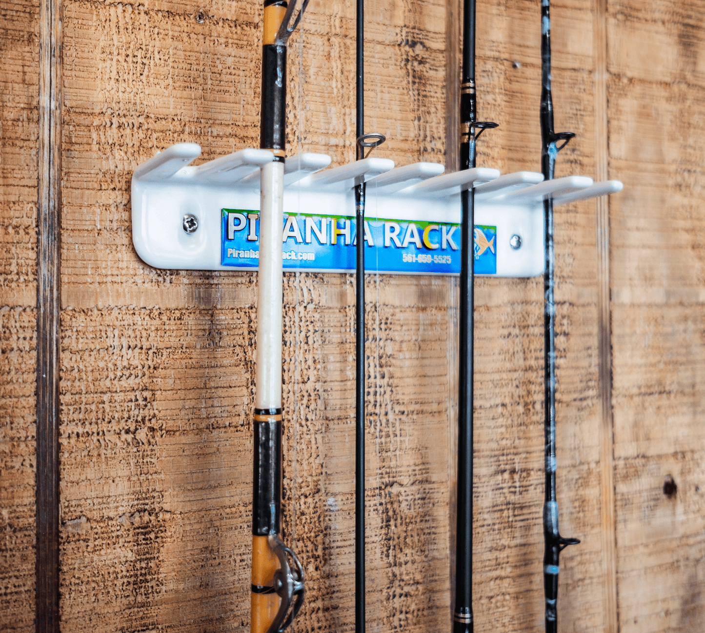 vertical wall mount fishing rod holder PLUSINNO 2 pack rack, Mounted Fishing Rod holder, 2 Packs Fishing Pole Holders Hold Up to 18 Rods or Combos, Fishing rod holders for garage, Fishing Gear the rack can be expanded to accommodate more rods Stillwater Fishing Pole Storage Rack