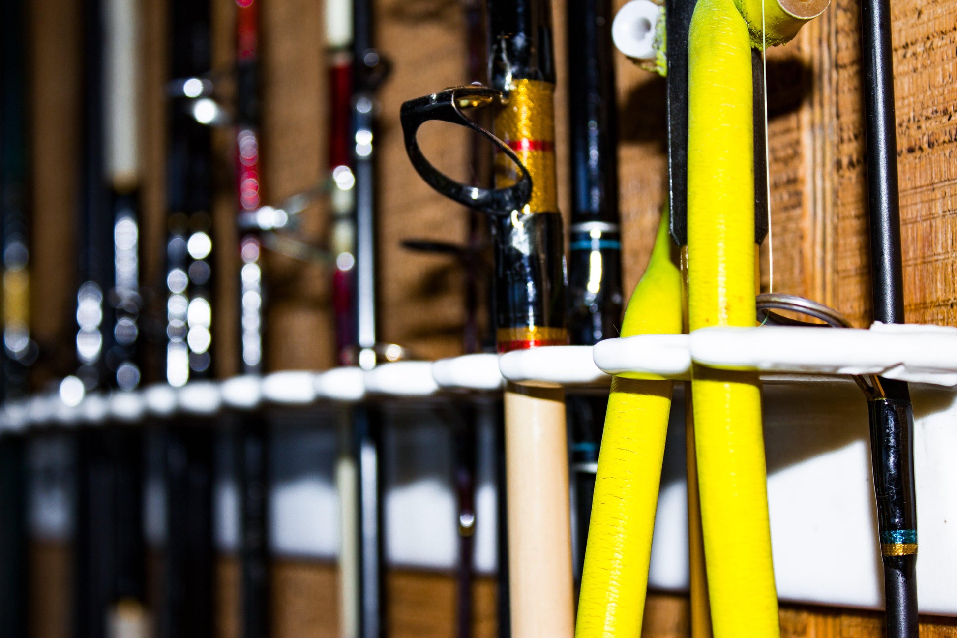 Wall-Mount Fishing Rod Rack