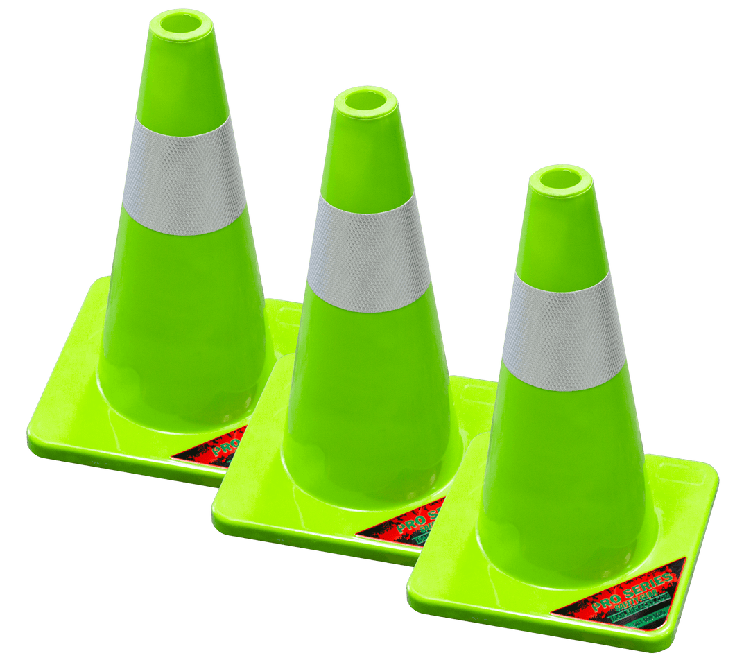 18-inch Safety Cones (3 Pack) | Pro Series | SC018 - TrailerRacks.com