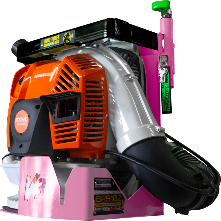 Xtreme Pro Lockable Backpack Blower Rack — Pink Edition